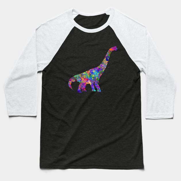 Brachiosaurus dinosaur Baseball T-Shirt by Yahya Art